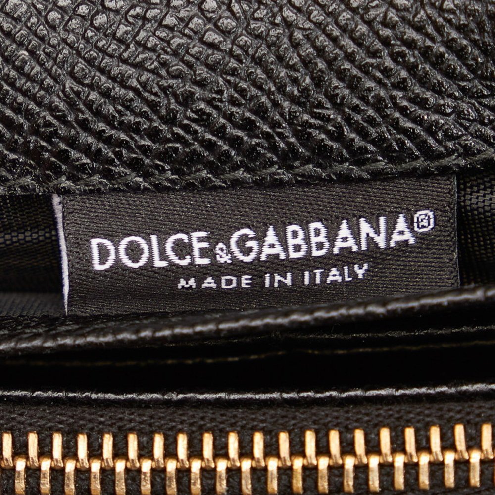 Dolce & Gabbana Dolce and Gabbana Flower Long Wallet Black Beige Leather Ladi... - Picture 8 of 8